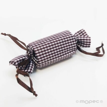 Bolsa caramelo en vichy marrón