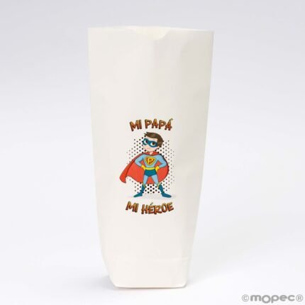 Bolsa blanca Super Papá 12x22