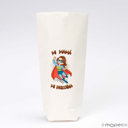 Bolsa blanca Super Mamá 12x22