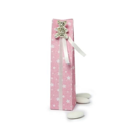 Caja rosa decorada para Bautizo y Babyshower