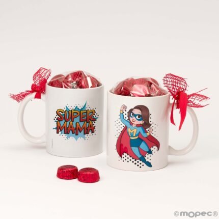 Taza cerámica SUPER MAMÁ en caja regalo.