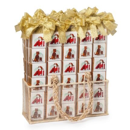 Expositor 40cajas 6napolitanas perritos navideños