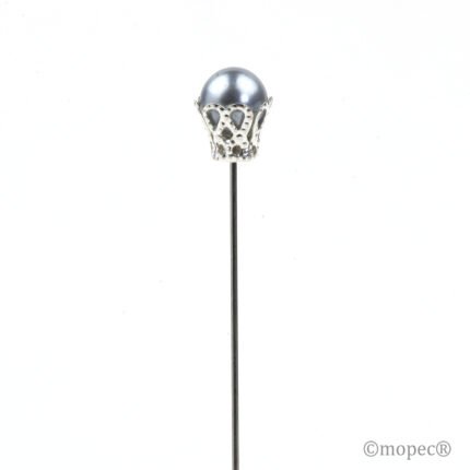 Aguja perla gris con corona