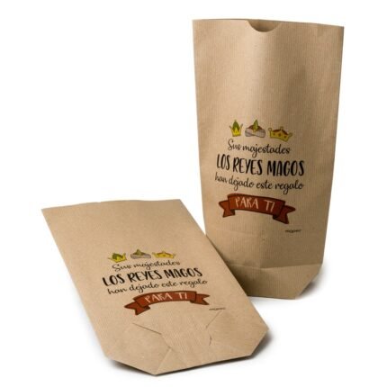 Bolsas Kraft para regalo Sus majestades los Reyes Magos han dejado este regalo para ti