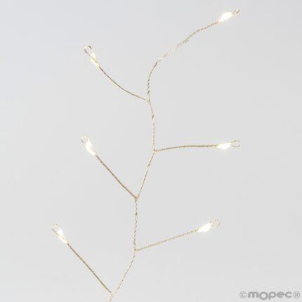 Guirnalda de alambre con ramitas y 100 luces leds