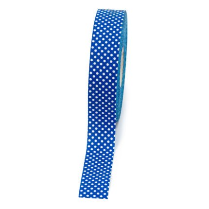 Cinta azul marino con topos blancos