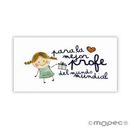 Tarjetas precortadas para La mejor Profe 1hoja=30 etiquetas