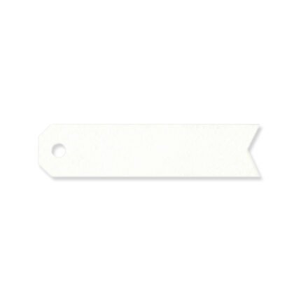 Tarjeta forma flecha blanca sin pers. (preciox51u.) min.51