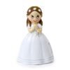 Imanes para Comunión de niña con vestido largo y corona flores